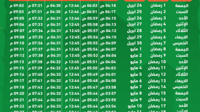 إمساكية رمضان 2020 الجزائر
